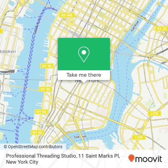 Mapa de Professional Threading Studio, 11 Saint Marks Pl