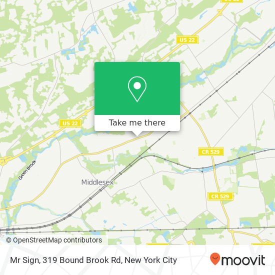 Mapa de Mr Sign, 319 Bound Brook Rd