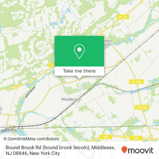Mapa de Bound Brook Rd (bound brook lincoln), Middlesex, NJ 08846