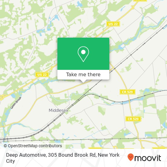 Mapa de Deep Automotive, 305 Bound Brook Rd