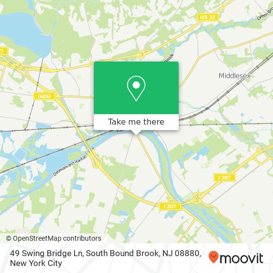 Mapa de 49 Swing Bridge Ln, South Bound Brook, NJ 08880