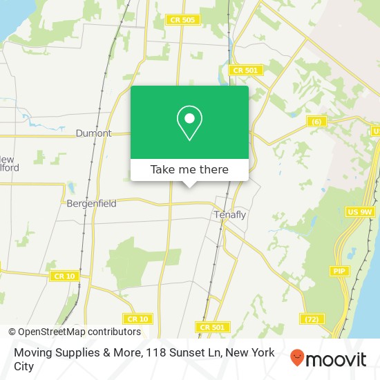 Mapa de Moving Supplies & More, 118 Sunset Ln