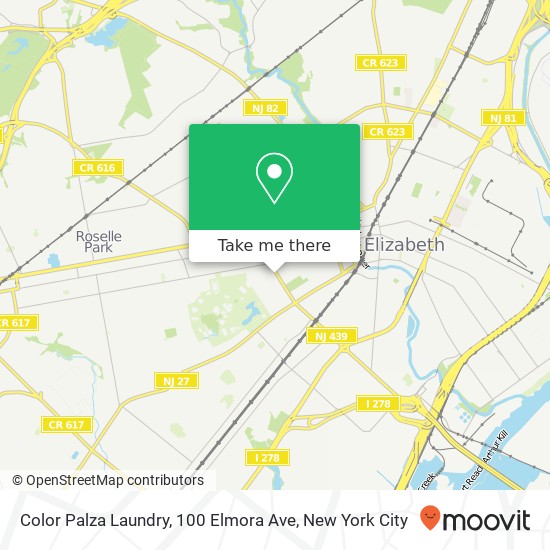 Mapa de Color Palza Laundry, 100 Elmora Ave