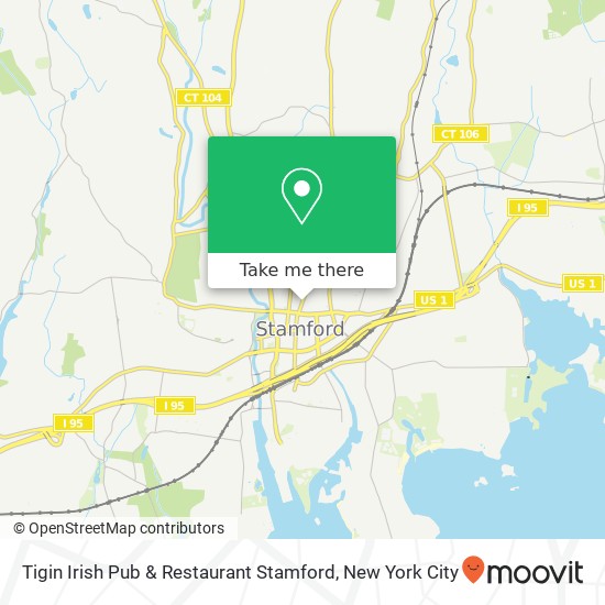 Tigin Irish Pub & Restaurant Stamford, 175 Bedford St map