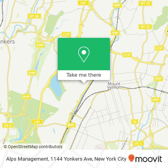 Mapa de Alps Management, 1144 Yonkers Ave