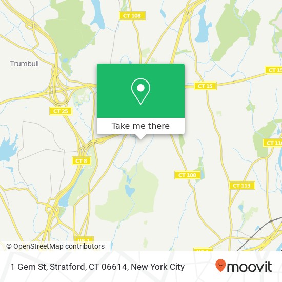 Mapa de 1 Gem St, Stratford, CT 06614