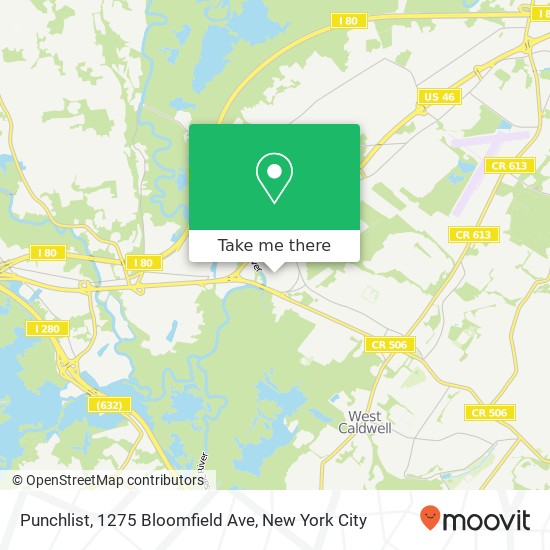 Mapa de Punchlist, 1275 Bloomfield Ave