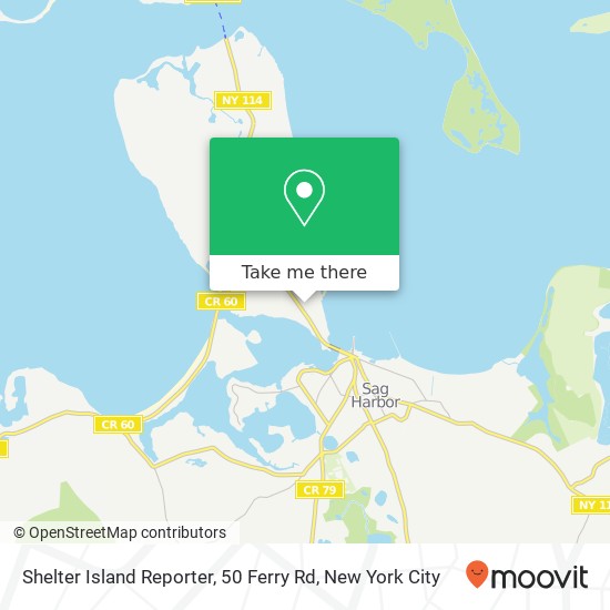 Mapa de Shelter Island Reporter, 50 Ferry Rd