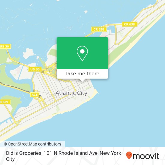 Mapa de Didi's Groceries, 101 N Rhode Island Ave
