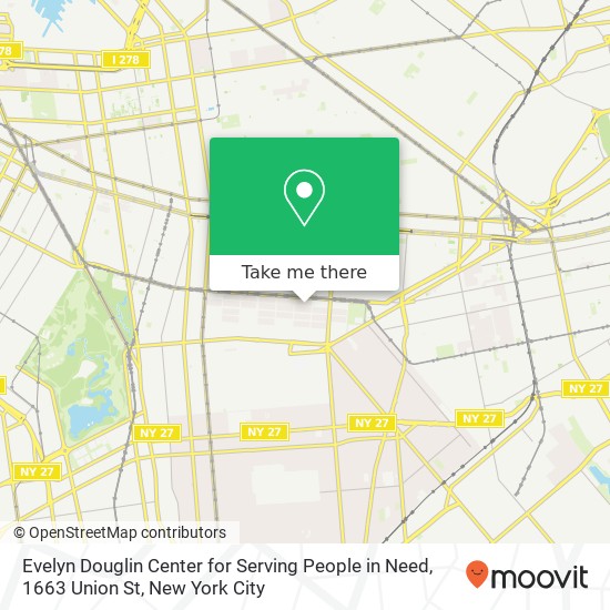 Mapa de Evelyn Douglin Center for Serving People in Need, 1663 Union St