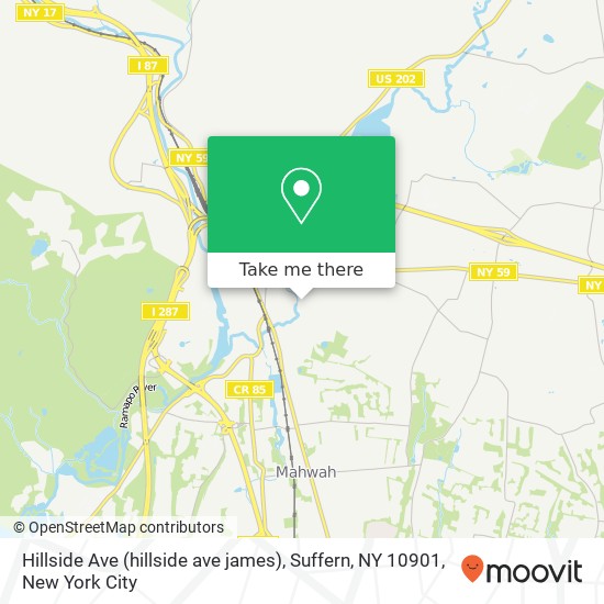 Hillside Ave (hillside ave james), Suffern, NY 10901 map