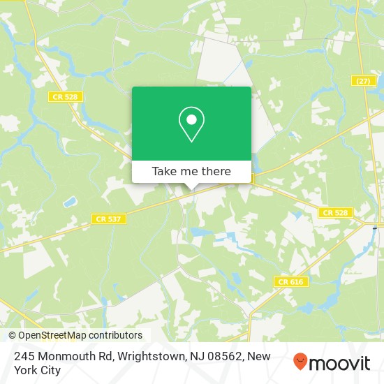 Mapa de 245 Monmouth Rd, Wrightstown, NJ 08562