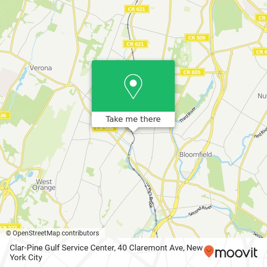 Mapa de Clar-Pine Gulf Service Center, 40 Claremont Ave