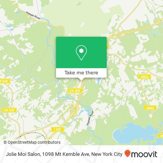 Mapa de Jolie Moi Salon, 1098 Mt Kemble Ave