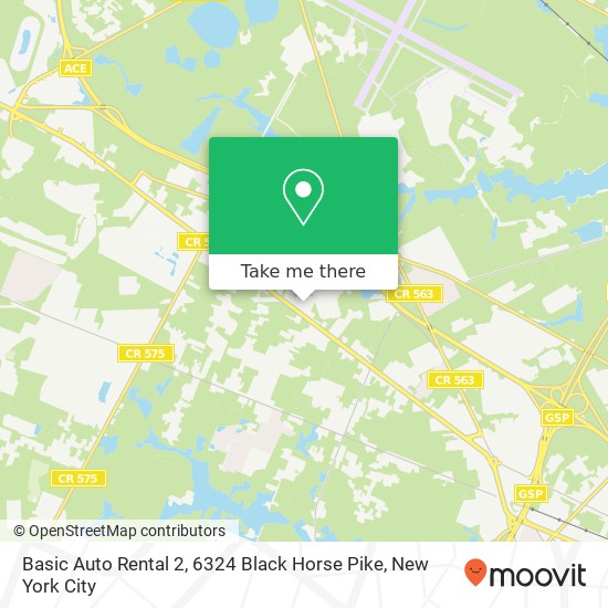 Mapa de Basic Auto Rental 2, 6324 Black Horse Pike