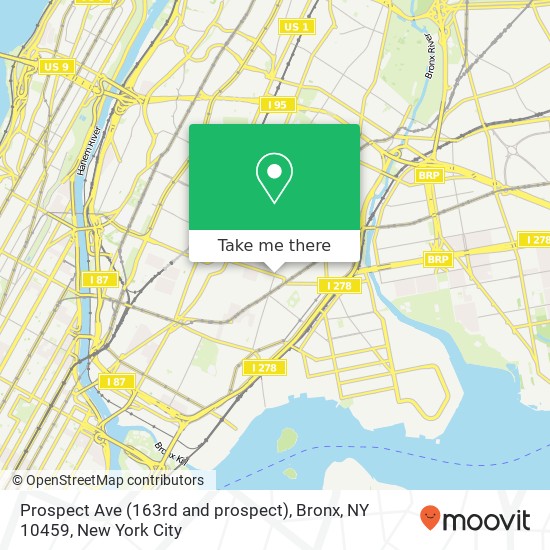 Mapa de Prospect Ave (163rd and prospect), Bronx, NY 10459