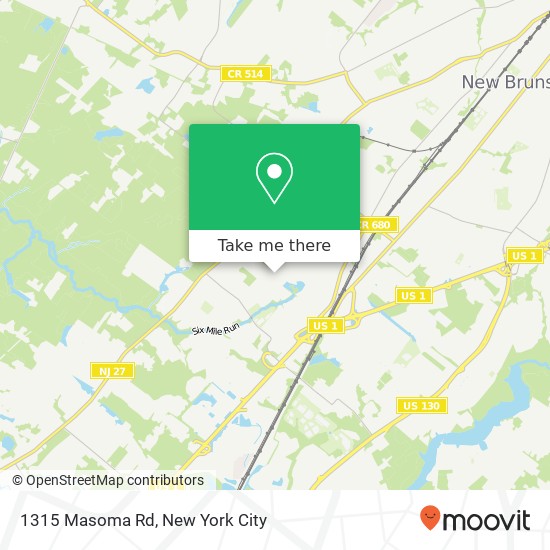 Mapa de 1315 Masoma Rd, North Brunswick, NJ 08902