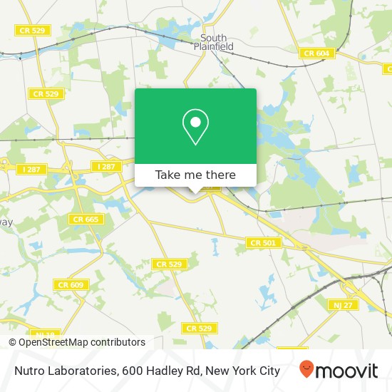 Nutro Laboratories, 600 Hadley Rd map