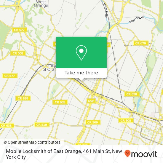 Mapa de Mobile Locksmith of East Orange, 461 Main St