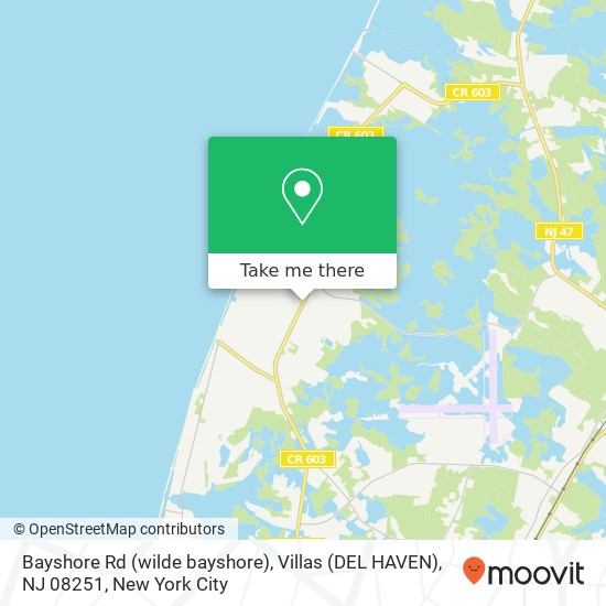 Mapa de Bayshore Rd (wilde bayshore), Villas (DEL HAVEN), NJ 08251