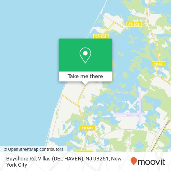 Mapa de Bayshore Rd, Villas (DEL HAVEN), NJ 08251