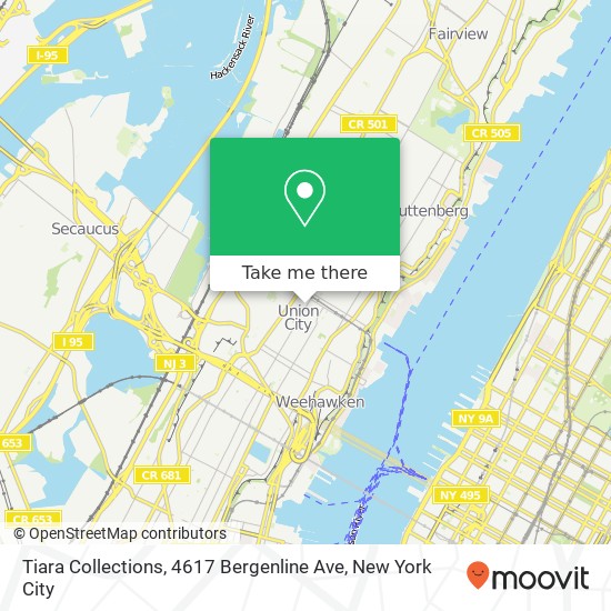 Mapa de Tiara Collections, 4617 Bergenline Ave