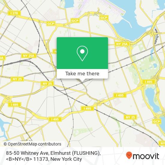 Mapa de 85-50 Whitney Ave, Elmhurst (FLUSHING), <B>NY< / B> 11373
