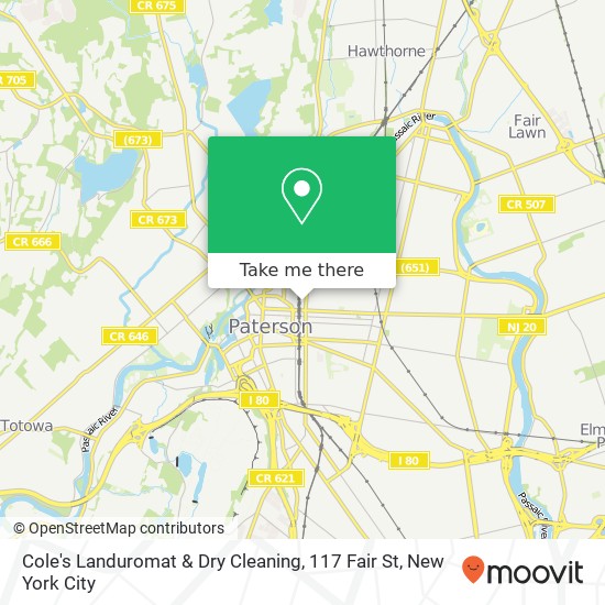 Mapa de Cole's Landuromat & Dry Cleaning, 117 Fair St