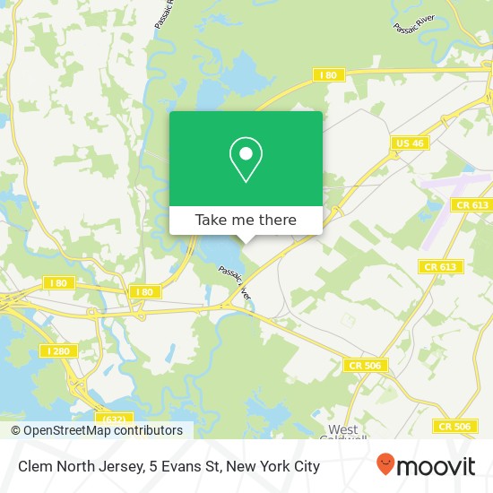Clem North Jersey, 5 Evans St map
