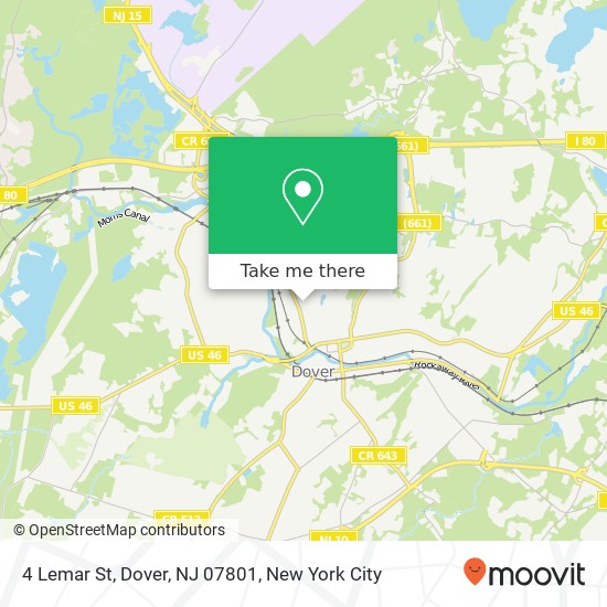 Mapa de 4 Lemar St, Dover, NJ 07801