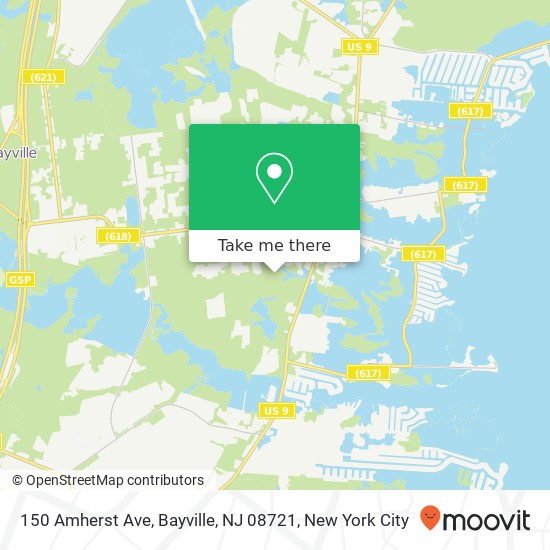 Mapa de 150 Amherst Ave, Bayville, NJ 08721