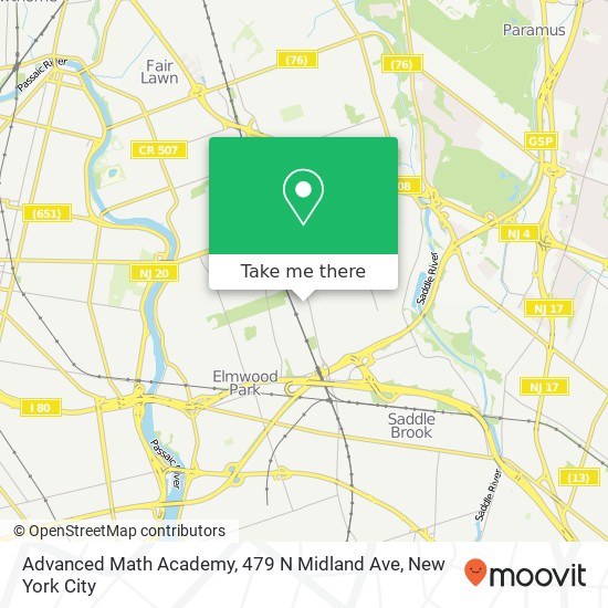 Mapa de Advanced Math Academy, 479 N Midland Ave