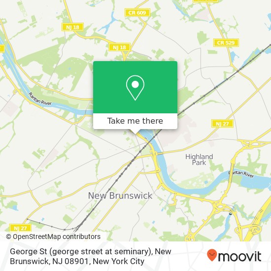 Mapa de George St (george street at seminary), New Brunswick, NJ 08901