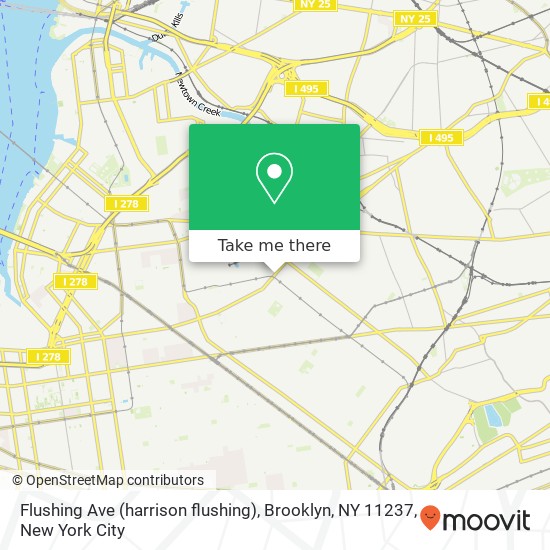 Mapa de Flushing Ave (harrison flushing), Brooklyn, NY 11237