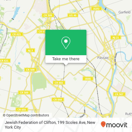 Mapa de Jewish Federation of Clifton, 199 Scoles Ave