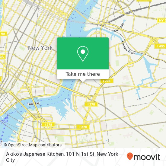 Mapa de Akiko's Japanese Kitchen, 101 N 1st St
