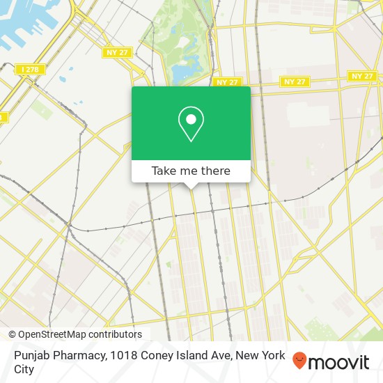 Mapa de Punjab Pharmacy, 1018 Coney Island Ave