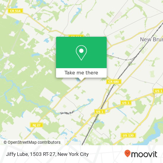 Mapa de Jiffy Lube, 1503 RT-27