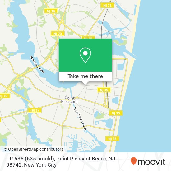 Mapa de CR-635 (635 arnold), Point Pleasant Beach, NJ 08742