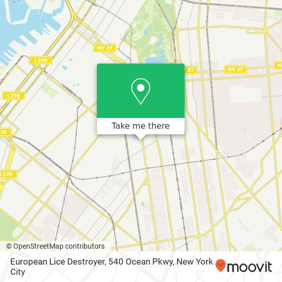 European Lice Destroyer, 540 Ocean Pkwy map