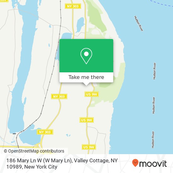 Mapa de 186 Mary Ln W (W Mary Ln), Valley Cottage, NY 10989