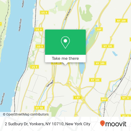 Mapa de 2 Sudbury Dr, Yonkers, NY 10710