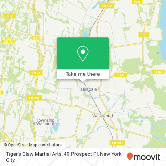 Mapa de Tiger's Claw Martial Arts, 49 Prospect Pl