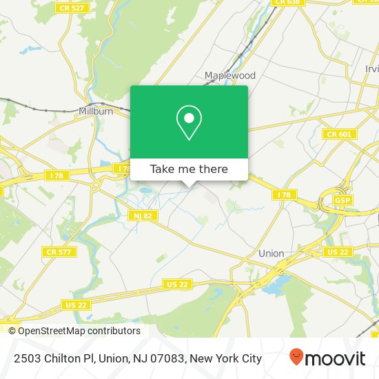 Mapa de 2503 Chilton Pl, Union, NJ 07083