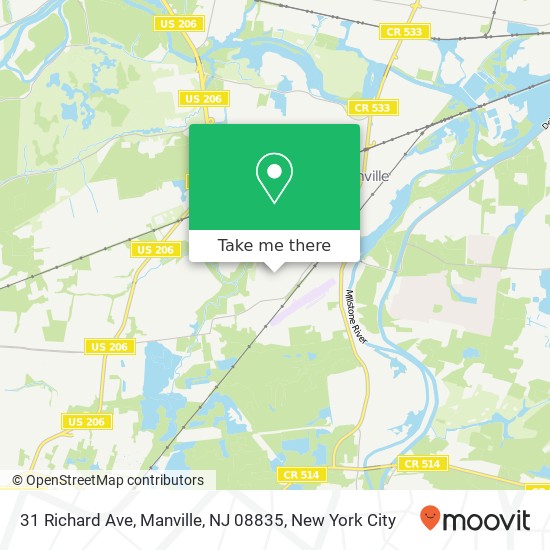 Mapa de 31 Richard Ave, Manville, NJ 08835