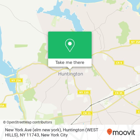 New York Ave (elm new york), Huntington (WEST HILLS), NY 11743 map