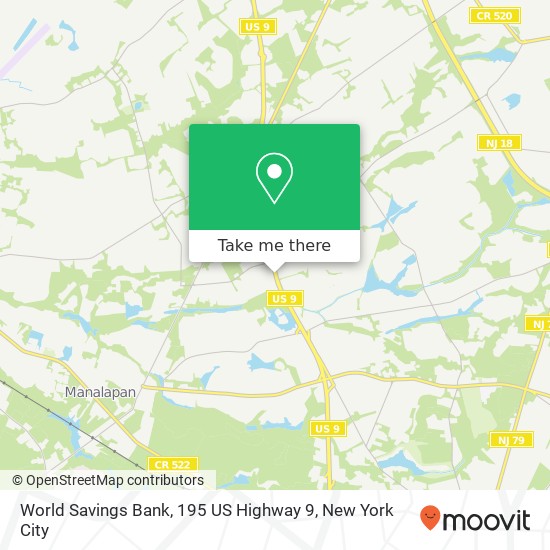 Mapa de World Savings Bank, 195 US Highway 9