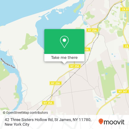 Mapa de 42 Three Sisters Hollow Rd, St James, NY 11780
