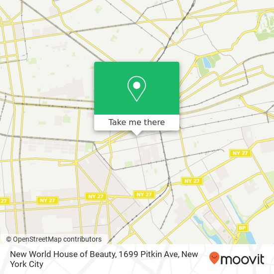 New World House of Beauty, 1699 Pitkin Ave map