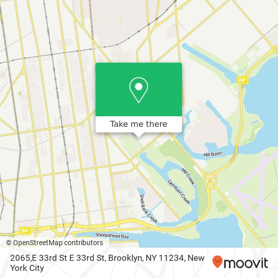 Mapa de 2065,E 33rd St E 33rd St, Brooklyn, NY 11234